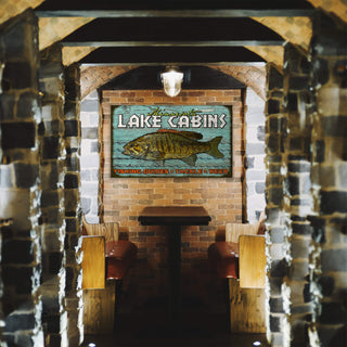 Lake Cabins Fishing - Wood & Metal Wall Art Wood & Metal Wall Art Ed Anderson