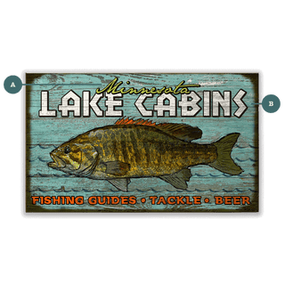 Lake Cabins Fishing - Wood & Metal Wall Art Wood & Metal Wall Art Ed Anderson Wood 14" x 24"