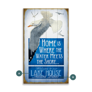 Home is Where the Water Meets the Shore - Wood & Metal Wall Art Wood & Metal Wall Art Meissenburg Designs Wood 8" x 14"