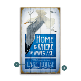 Home is Where the Waves Are - Wood & Metal Wall Art Wood & Metal Wall Art Meissenburg Designs Wood 8" x 14"