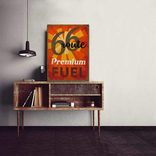 Premium Fuel on Route 66 - Wood & Metal Wall Art Wood & Metal Wall Art Meissenburg Designs