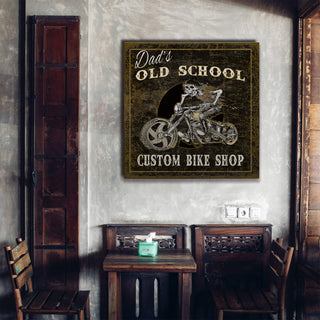 Old School Custom Bike Shop - Wood & Metal Wall Art Wood & Metal Wall Art Meissenburg Designs