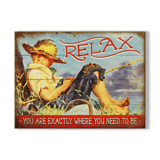 Relax by the Lake: Generic - Wood & Metal Wall Art Wood & Metal Wall Art Meissenburg Designs Wood 12" x 9"