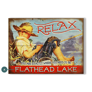 Relax by the Lake: Personalized - Wood & Metal Wall Art Wood & Metal Wall Art Meissenburg Designs Wood 12" x 9"