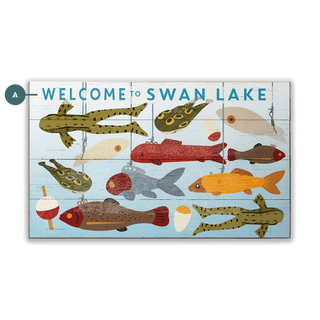 Lake Life Lures - Wood & Metal Wall Art Wood & Metal Wall Art Meissenburg Designs Wood 14" x 8"