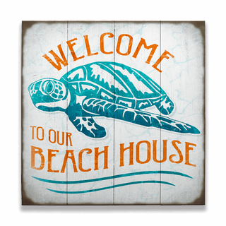 Turtle Beach House - Generic - Wood & Metal Wall Art Wood & Metal Wall Art Meissenburg Designs Wood 10.5" x 10.5"