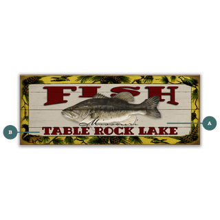 Catch of the Day Freshwater Fishing Sign Wall Decor Wood & Metal Wall Art Meissenburg Designs Wood 36" x 14" Bass