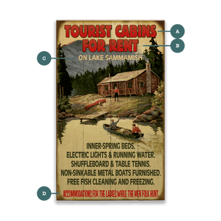 Tourist Cabins for Rent - Wood & Metal Wall Art Wood & Metal Wall Art Meissenburg Designs Wood 8" x 14"