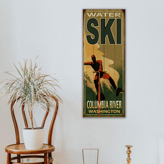 Water Skier Silhouette - Wood & Metal Wall Art Wood & Metal Wall Art Meissenburg Designs