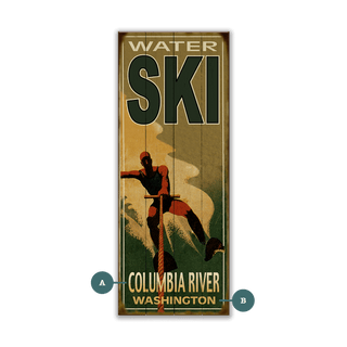 Water Skier Silhouette - Wood & Metal Wall Art Wood & Metal Wall Art Meissenburg Designs Wood 7" x 16"