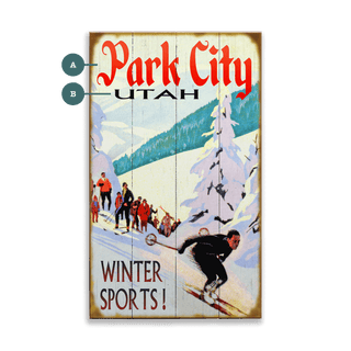 Park City Winter Sports - Wood & Metal Wall Art Wood & Metal Wall Art Meissenburg Designs Wood 8" x 14"