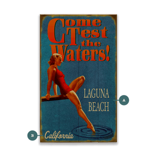 Test the Waters: Dip Your Toe in Blue - Wood & Metal Wall Art Wood & Metal Wall Art Meissenburg Designs Wood 8" x 14"