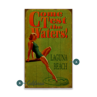 Test the Waters: Dip Your Toe in Green - Wood & Metal Wall Art Wood & Metal Wall Art Meissenburg Designs Wood 8" x 14"