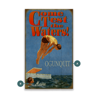 Test the Waters: Take the Plunge - Wood & Metal Wall Art Wood & Metal Wall Art Meissenburg Designs Wood 8" x 14"