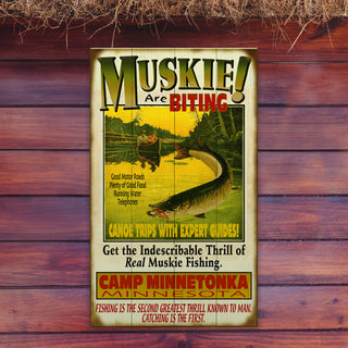 The Muskie are Biting! - Wood & Metal Wall Art Wood & Metal Wall Art Meissenburg Designs