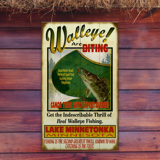The Walleye are Biting! - Wood & Metal Wall Art Wood & Metal Wall Art Meissenburg Designs