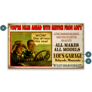 Old Timer's Speed Shop - Wood & Metal Wall Art Wood & Metal Wall Art Meissenburg Designs Wood 14" x 8"