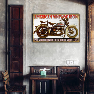 American Vintage Iron - Wood & Metal Wall Art Wood & Metal Wall Art Meissenburg Designs