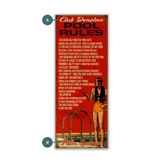 Pool Rules for Men - Wood & Metal Wall Art Wood & Metal Wall Art Meissenburg Designs Wood 7" x 16"