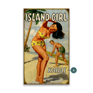 Island Girl - Wood & Metal Wall Art Wood & Metal Wall Art Meissenburg Designs Wood 8" x 14"