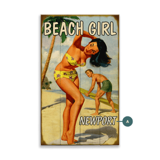 Beach Girl - Wood & Metal Wall Art Wood & Metal Wall Art Meissenburg Designs Wood 8" x 14"