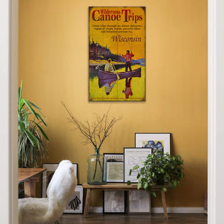 Wilderness Canoe Trips - Wood & Metal Wall Art Wood & Metal Wall Art Meissenburg Designs