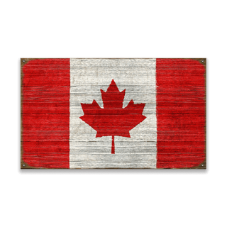 Canadian Flag - Wood & Metal Wall Art Wood & Metal Wall Art Meissenburg Designs Wood 14" x 8"