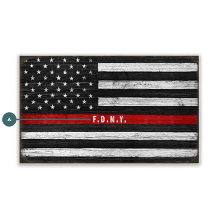 Thin Red Line - Wood & Metal Wall Art Wood & Metal Wall Art Meissenburg Designs Wood 14" x 8"