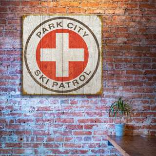 Vintage Ski Patrol Sign - Wood & Metal Wall Art Wood & Metal Wall Art Meissenburg Designs