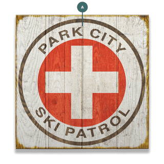 Vintage Ski Patrol Sign - Wood & Metal Wall Art Wood & Metal Wall Art Meissenburg Designs Wood 10.5" x 10.5"