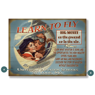 Learn to Fly: Personalized - Wood & Metal Wall Art Wood & Metal Wall Art Meissenburg Designs Wood 12" x 9"