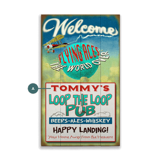 Loop the Loop Pub: Generic - Wood & Metal Wall Art Wood & Metal Wall Art Meissenburg Designs Wood 8" x 14"