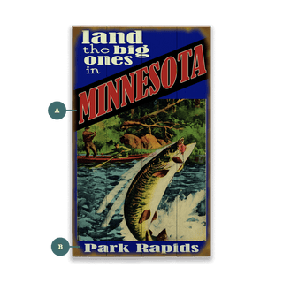 Land the Big Ones: Muskie - Wood & Metal Wall Art Wood & Metal Wall Art Meissenburg Designs Wood 8" x 14"