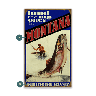 Land the Big Ones: Trout - Wood & Metal Wall Art Wood & Metal Wall Art Meissenburg Designs Wood 8" x 14"