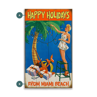 Happy Holidays Blonde - Wood & Metal Wall Art Wood & Metal Wall Art Meissenburg Designs Wood 8" x 14"