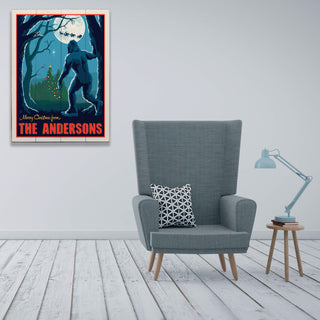 Bigfoot: Merry Christmas: Personalized - Wood & Metal Wall Art Wood & Metal Wall Art Anderson Design Group