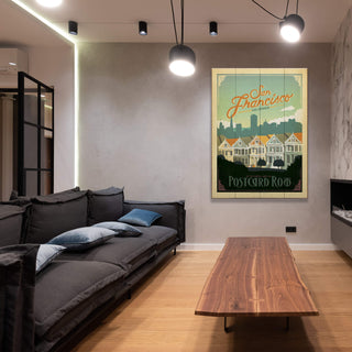 San Francisco Postcard Row - Wood & Metal Wall Art Wood & Metal Wall Art Anderson Design Group