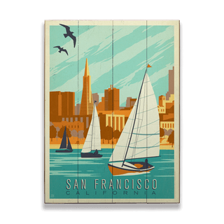 San Francisco Bay - Wood & Metal Wall Art Wood & Metal Wall Art Anderson Design Group Wood 9" x 12"