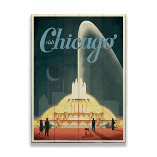 Chicago: Buckingham Fountain - Wood & Metal Wall Art Wood & Metal Wall Art Anderson Design Group Wood 9" x 12"
