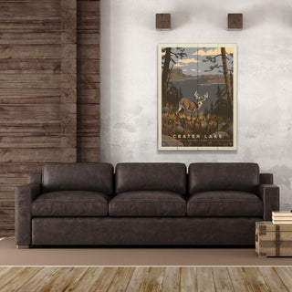 Crater Lake: Deer at Dusk - Wood & Metal Wall Art Wood & Metal Wall Art Anderson Design Group
