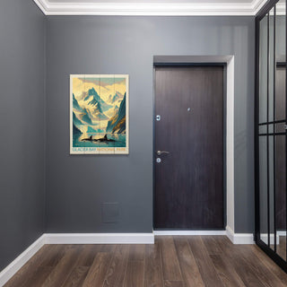 Glacier Bay National Park: Gliding Orcas - Wood & Metal Wall Art Wood & Metal Wall Art Anderson Design Group