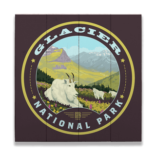 Glacier National Park: Mountain Goat - Wood & Metal Wall Art Wood & Metal Wall Art Anderson Design Group