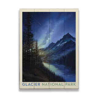 Glacier National Park: Starry Night - Wood & Metal Wall Art Wood & Metal Wall Art Anderson Design Group