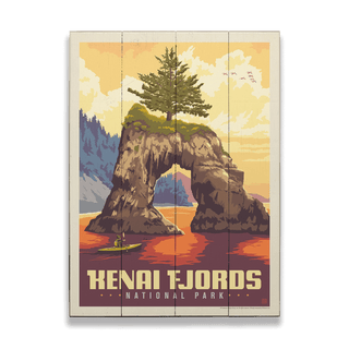 Kenai Fjords National Park: Kayaker - Wood & Metal Wall Art Wood & Metal Wall Art Anderson Design Group