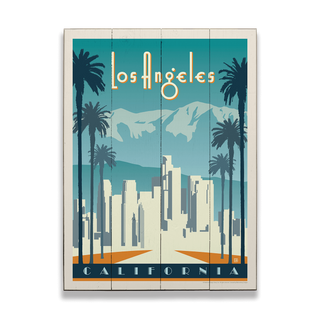 Los Angeles Skyline - Wood & Metal Wall Art Wood & Metal Wall Art Anderson Design Group Wood 9" x 12"