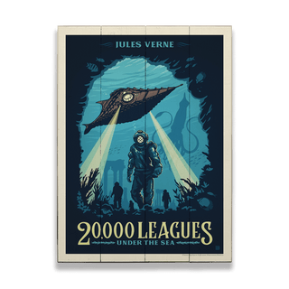 Literary Classic: 20,000 Leagues Under the Sea - Wood & Metal Wall Art Wood & Metal Wall Art Anderson Design Group