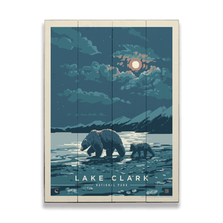 Lake Clark National Park: Moonlighting - Wood & Metal Wall Art Wood & Metal Wall Art Anderson Design Group