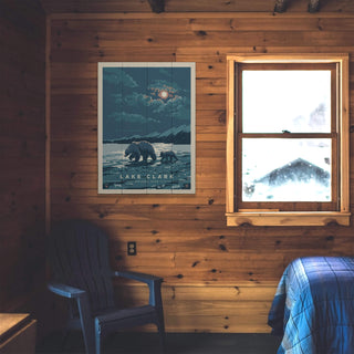 Lake Clark National Park: Moonlighting - Wood & Metal Wall Art Wood & Metal Wall Art Anderson Design Group
