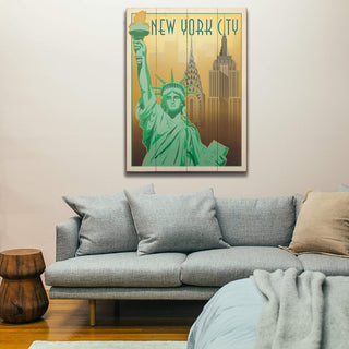 New York: Statue of Liberty - Wood & Metal Wall Art Wood & Metal Wall Art Anderson Design Group