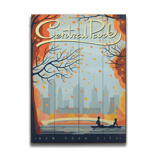New York: Central Park In Fall - Wood & Metal Wall Art Wood & Metal Wall Art Anderson Design Group Wood 9" x 12"